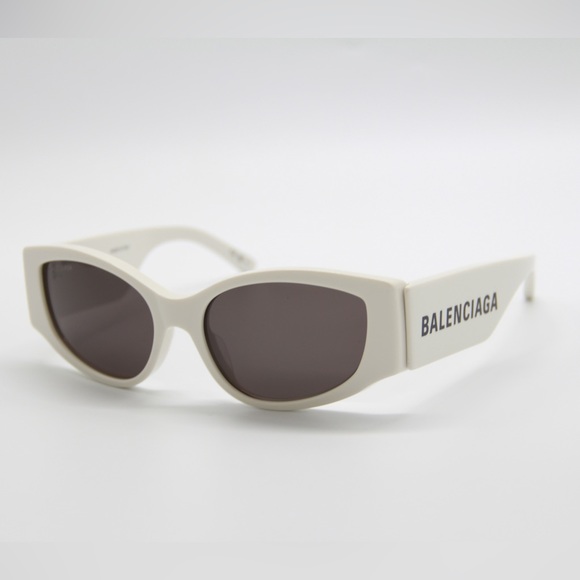 NEW BALENCIAGA BB0258S 003 OVERSIZED WOMEN WHITE SUNGLASSES BALENCIAGA - Picture 6 of 12